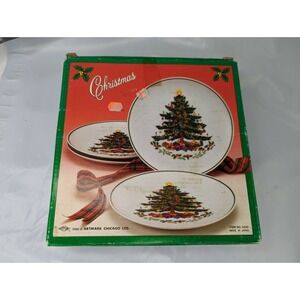 Christmas Tree Gifts Plate 7.5 Inch Lot of 4 Artmark 1986
